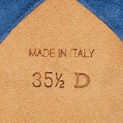 Pre Owned Dior Blue Suede Miss Dior Peep Toe Platform Pumps Size 35.5