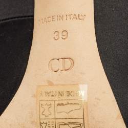 Pre Owned Dior Black Satin Comete Pointed Toe Pumps Size 39         