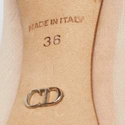 Pre Owned Dior Light Pink Fabric Garden Flower Crystal Embellished Pointed Toe Pumps Size 36