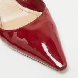 Pre Owned Dior Red Patent Leather J'Adior Slingback Pumps Size 39.5