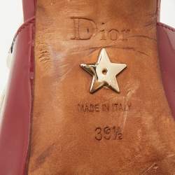 Pre Owned Dior Red Patent Leather J'Adior Slingback Pumps Size 39.5