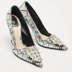 Pre Owned Dior Multicolor Embroidered Fabric Embellished Pointed Toe Pumps Size 40