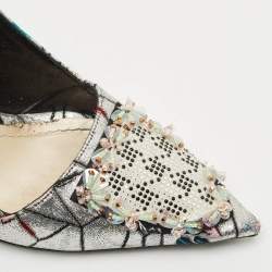 Pre Owned Dior Multicolor Embroidered Fabric Embellished Pointed Toe Pumps Size 40