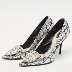 Pre Owned Dior Multicolor Embroidered Fabric Embellished Pointed Toe Pumps Size 40