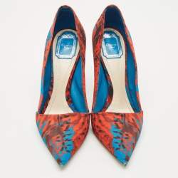 Dior Multicolor Printed Fabric Pointed Toe Pumps Size 40