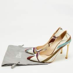 Pre Owned Dior Multicolor Printed Canvas Pointed Toe Pumps Size 39.5