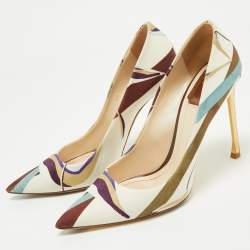 Pre Owned Dior Multicolor Printed Canvas Pointed Toe Pumps Size 39.5