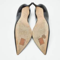 Pre Owned Dior Black Patent Leather Pointed Toe Pumps Size 39.5