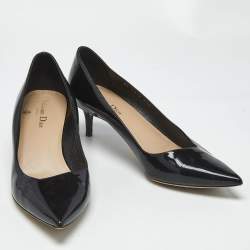 Pre Owned Dior Black Patent Leather Pointed Toe Pumps Size 39.5