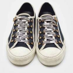 Pre Owned Dior Navy Blue Canvas Walk'n'Dior Low Top Sneakers Size 38