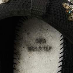 Pre Owned Dior Black Mesh Crystal Embellished Fusion Slip On Sneakers Size 38.5