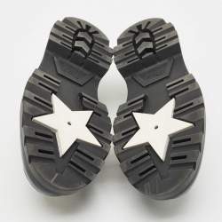 Pre Owned Dior Black Leather Platform Slip On Loafers Size 37.5