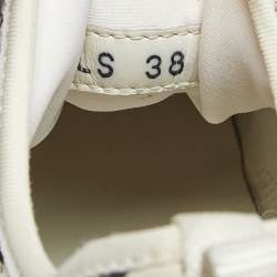 Pre Owned Dior White/Black Printed Neoprene D-Connect Sneakers Size 38