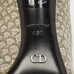 Pre Owned Dior Grey Python Embossed Leather Pointed Toe Pumps Size 40.5