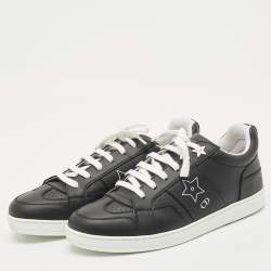 Pre Owned Dior Black Leather Ors low Top Sneakers Size 37.5