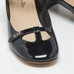 Pre Owned Dior Black Patent Leather Aime Mary Jane Pumps Size 38.5