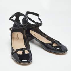 Pre Owned Dior Black Patent Leather Aime Mary Jane Pumps Size 38.5