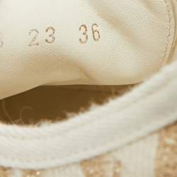 مملوكة مسبقًا Dior Gold/White Oblique Canvas Walk'n'Dior Low Top Sneakers Size 36