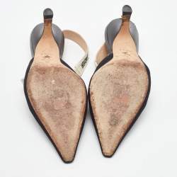 Pre Owned Dior Black Technical Fabric J'Adior Pointed Toe Slingback Pumps Size 39