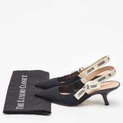 Pre Owned Dior Black Technical Fabric J'Adior Pointed Toe Slingback Pumps Size 39