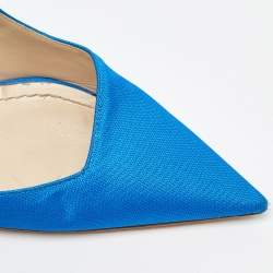 Pre Owned Dior Blue Fabric Songe Perspex Heel Pointed Toe Pumps Size 40