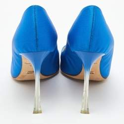 Pre Owned Dior Blue Fabric Songe Perspex Heel Pointed Toe Pumps Size 40