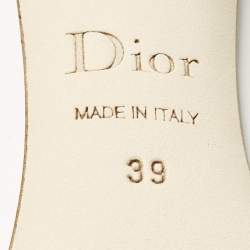 Pre Owned Dior White Laser Cut Leather Pointed Toe Pumps Size 39