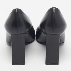 Pre Owned Dior Black Patent and Leather Cap Pointed Toe Pumps Size 38