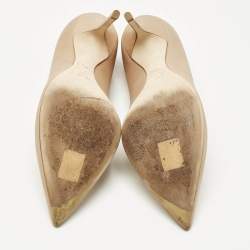 Pre Owned Dior Beige Nubuck Cherie Pointed Toe Pumps Size 38.5