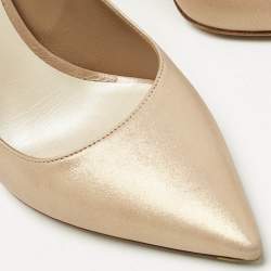 Pre Owned Dior Beige Nubuck Cherie Pointed Toe Pumps Size 38.5