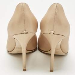 Pre Owned Dior Beige Nubuck Cherie Pointed Toe Pumps Size 38.5