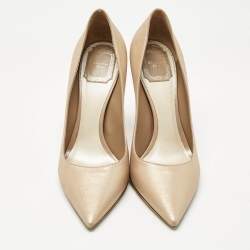Pre Owned Dior Beige Nubuck Cherie Pointed Toe Pumps Size 38.5