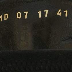 Pre Owned Dior Black Mesh And Suede Trim Polka Dot Bow Pointed Toe Ankle Strap Mules Size 41