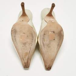 Pre Owned Dior Metallic Gold Leather Mules Size 41