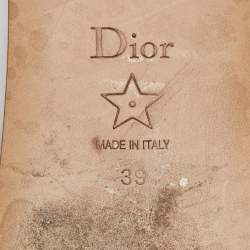 Pre Owned Dior Multicolor Embroidered Canvas Dway Flat Slides Size 39