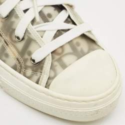 Pre Owned Dior White/Black PVC, Rubber and Oblique Mesh B23 High-Top Sneakers Size 39