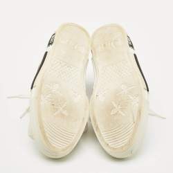 Pre Owned Dior White/Black PVC, Rubber and Oblique Mesh B23 High-Top Sneakers Size 39