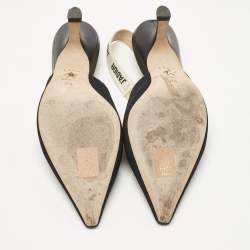 Pre Owned Dior Black Technical Fabric J'Adior Slingback Pumps Size 37.5
