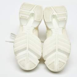 Pre Owned Dior White Neoprene and Leather D-Connect Sneakers Size 38