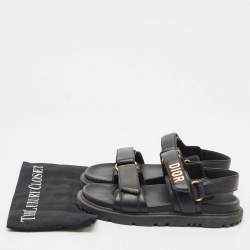Pre Owned Dior Black Leather DiorAct Slingback Sandals Size 38