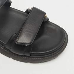 Pre Owned Dior Black Leather DiorAct Slingback Sandals Size 38