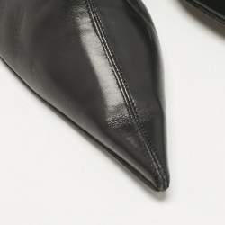 مملوكة مسبقًا حذاء بوت ديور جلد أسود بطول الركبة مقاس 38.5