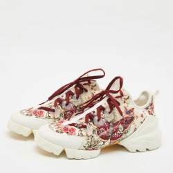 Pre Owned Dior Multicolor Leather and Neoprene D-Connect Lace Up Sneakers Size 41