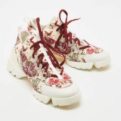 Pre Owned Dior Multicolor Leather and Neoprene D-Connect Lace Up Sneakers Size 41