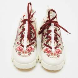 Pre Owned Dior Multicolor Leather and Neoprene D-Connect Lace Up Sneakers Size 41