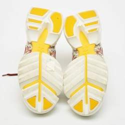 Pre Owned Dior Multicolor Leather and Neoprene D-Connect Lace Up Sneakers Size 41