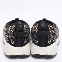 Pre Owned Dior Black Embellished Mesh Fusion Sneakers Size 35,5