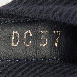 Pre Owned Dior Navy Blue Oblique Knit Fabric and Leather Walk'n'Dior Lace Up Sneakers Size 37