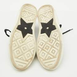 Pre Owned Dior Navy Blue Oblique Knit Fabric and Leather Walk'n'Dior Lace Up Sneakers Size 37