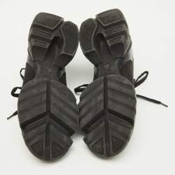 Pre Owned Dior Black Neoprene, Leather and Rubber D-Connect Low Top Sneakers Size 37